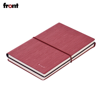 

front Portable A6 Notebook PU Leather Soft Cover with Elastic Closure Lined Blank Paper Travel Journal Daily Notepad for Business