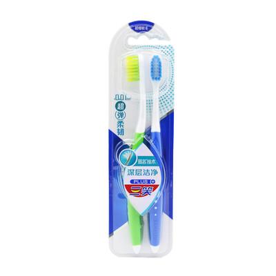 

Three smile plus toothbrush double core deep clean 2 sticks double core technology brush tip 001mm soft hair brush head