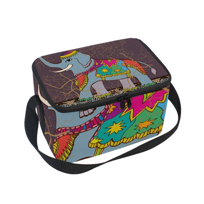

Lunch Box Insulated Lunch Bag Large Cooler Mandala Elephant Tote Bagfor Kids Men Women