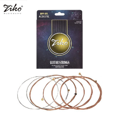 

ZIKO High-End Guitar String Coated Acoustic Guitar Strings Hexangular Steel Core Phosophor Bronze Anti-Rust Coating Pack of 6 Str