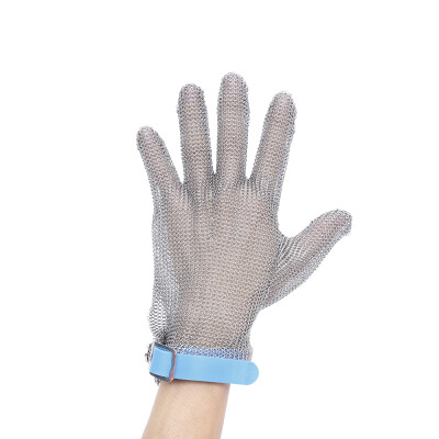 

Plastic Belt Stainless Steel Mesh Glove Cut Resistant Chain Mail Protective Anti-Cutting Glove for Kitchen Butcher Working Safety