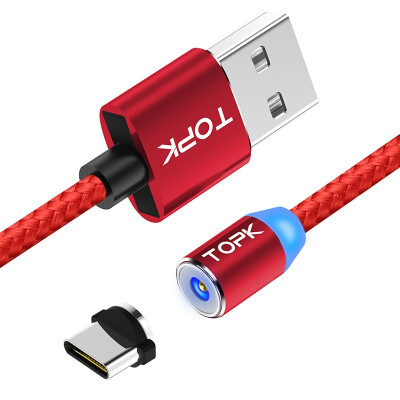 

TOPK R-Line3 Magnetic USB Type C Cable 2m Nylon Braided LED Indicator Magnet USB C Charge Cable for USB Type-C Phones