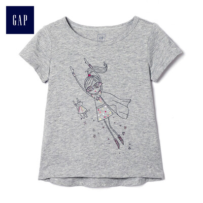 

GAP flagship store female cotton fun pattern cloak t-shirt 261666 child fun colorful 3YRS
