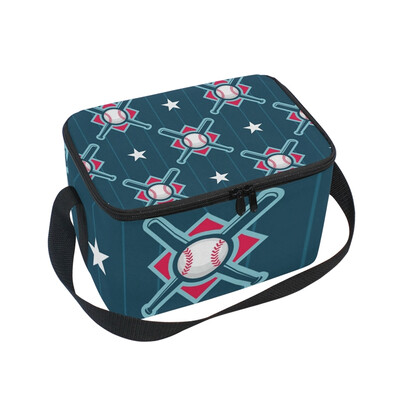 

ALAZA Lunch Box Insulated Baseball Pattern Lunch Bag Large Cooler Tote Bag for Men Women