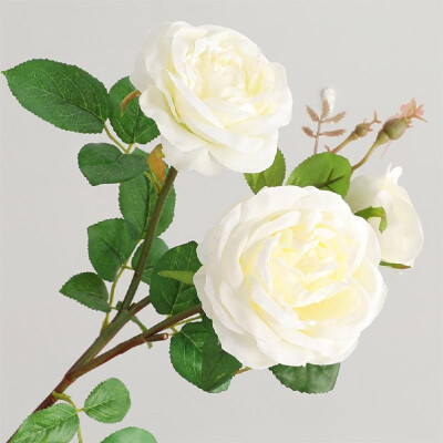 

Simulation big rose three branches Anne roses fake flower single rose wedding supplies flower arrangement Pink