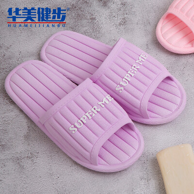 

Colorful walking slippers for men&women couples sandals solid color stitching comfortable wear-resistant home bathroom outdoor leisure beach simple letters HM810 purple 36 yards a 37 yards