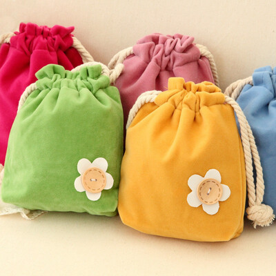 

Korea Cotton Small Bags Drawstring Storage Canvas Drawstrings Finishing Bags Cloth Bags Bundle