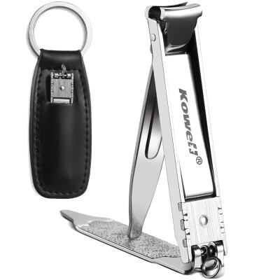 

Korea Kowell Han Kewei nail clippers stainless steel nail clippers nail clippers key ring washable BT-LF1500 black leather case import