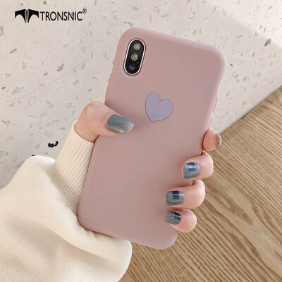 

TRONSNIC Love Heart Phone Case for iPhone X XS Blue Matte Case Green Pink Luxury Love Cover Capa