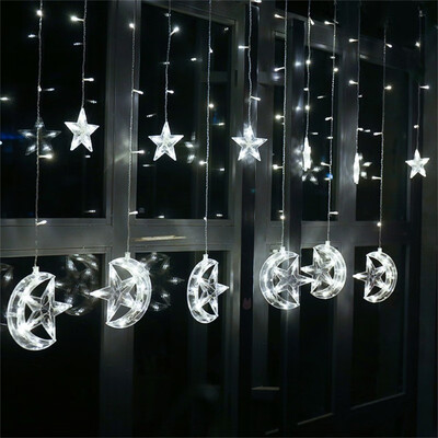 

25M Moon&star string lights icicle led curtain fairy lights Garden Xmas Christmas Wedding New Year Party Decoration Light