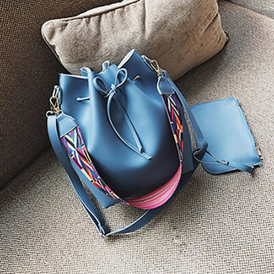 

Fashion Colorful Strap Bucket Bag 2019 New Women High Quality Pu Leather Shoulder Bag Brand Desinger Ladies Crossbody Bags