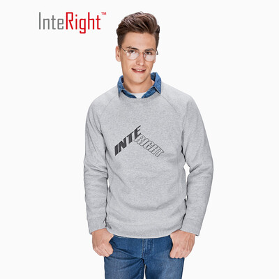

INTERIGHT round neck&velvet printed sweater ash gray M