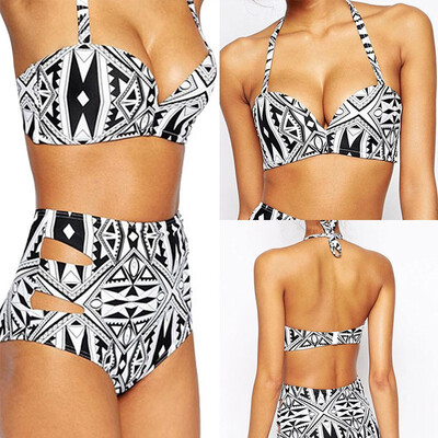 

FITTOO New Womens Retro Vibe High Waist Bikini Bottom Criss Cross Strappy Swimsuit Briefssexy