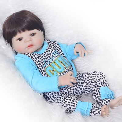

23 New Design Full Body Silicone Reborn Boy Doll 57 cm Handmade Realistic Closed Eyes Rebirth Doll Toy For Kids Christmas Gift