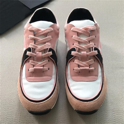 

NEW Luxury brand leather casual shoes Women Designer sneakers men shoes genuine leather fashion Mixed color original box