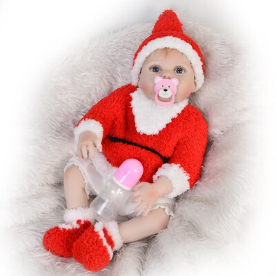 

23 57cm Reborn Doll Baby Girl Full Silicone Vinyl Boneca Reborn Princess Doll Mid-long Hair Baby Toy For Kid Xmas Gifts
