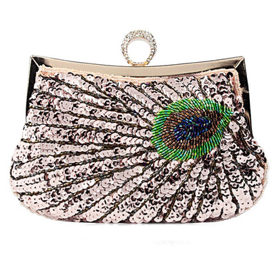 

Women Beaded Sequin Peacock Evening Bag for Party Elegant Ladies Handbags Small Corssbody Bag Purse Clutch Bag for Daily
