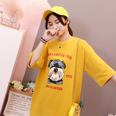 

JOY OF JOY Jingdong Womens 2019 Summer New Korean ulzzang Half Sleeve T-Shirt Loose Casual Short Sleeve T-Shirt Female JWTD191857 Yellow M