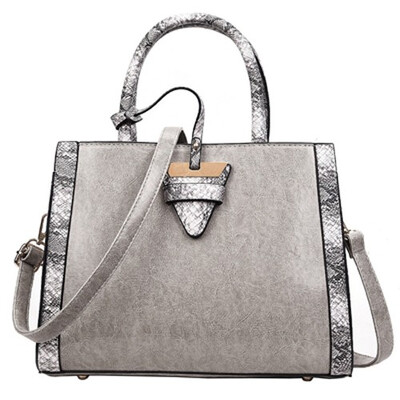 

Simple Style Elegant Ladies Shoulder Bag Solid Serpentine Pu Leather Satchels Fashion All-Match Female Daily Handbags