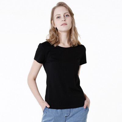 

JZAO Womens foundation Round Neck T-Shirt White XXL