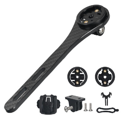 

Full Carbon Fiber Cycling Road Bike Handlebar Stem Computer Mount Holder Bracket with Sports Camera Mount Flashlight Holder for Br