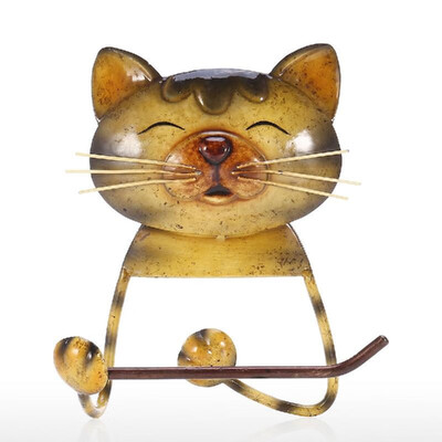 

Cat Paper Towel Holder Vintage Cast Iron Dog Toilet Paper Holder Stand Towel Holder Standing for Bathroom