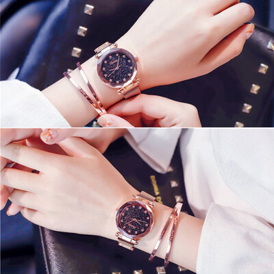 

Luxury Starry Sky Watch Magnet Strap Free Buckle Stainless Steel Women Gift New