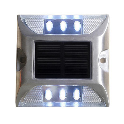 

Solar Deck Lights 6-LED Driveway Light Aluminum Waterproof Outdoor Path Road Stairs Step Ground Lamp for Pathway Garden Patio Yard