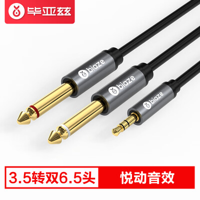 

Biaz 35 turn double 65 audio cable 2 m 635 one minute two transfer cable mobile computer mixer stereo cable 635mm left&right channel conversion line Y16-2m