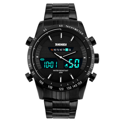 

Skmei 1131 Fashion Men Business Leisure Watch Waterproof Dual Movt Time Display Wristwatch