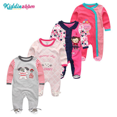 

Kiddiezoom 4PCS Newborn 0-12M Baby Boys Clothes 100Cotton Rompers Clothing Sets Babywear Bodysuits Baby Girls Clothes Outwear