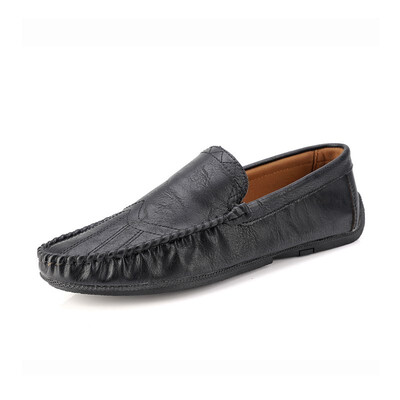 

2018 new Korean mens peas shoes England casual shoes leather shoes mens breathable lazy shoes a pedal shoes