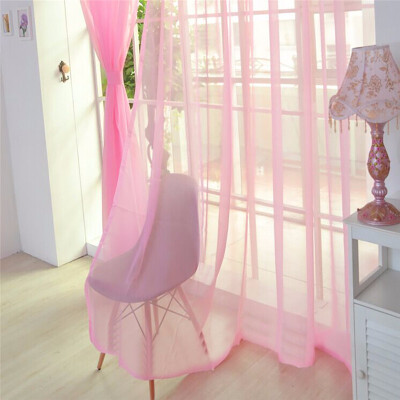 

1 PCS Pure Color Tulle Door Window Curtain Drape Panel Sheer Scarf Valances