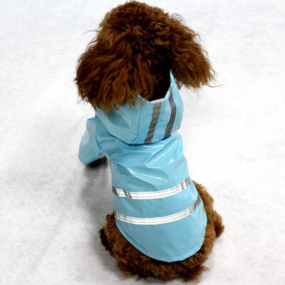 

Summer Outdoor Puppy Pet Rain Coat S-XL Waterproof Jackets hooded raincoat PU reflective pet Raincoat for Dogs Cats Apparel Clothe