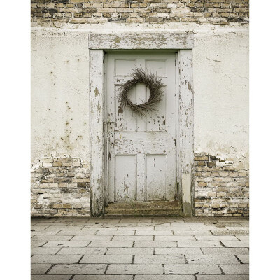 

Old White Door Photo Backdrop 57FT Vinyl Fabric Cloth Digital Printing Photo Background s-2200