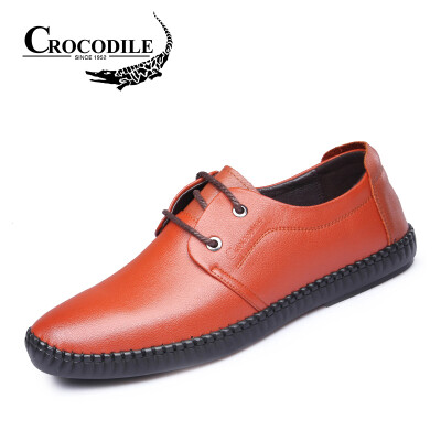 

Crocodile shirt CROCODILE British fashion casual wild mens business casual first layer leather lace mens shoes brown 38