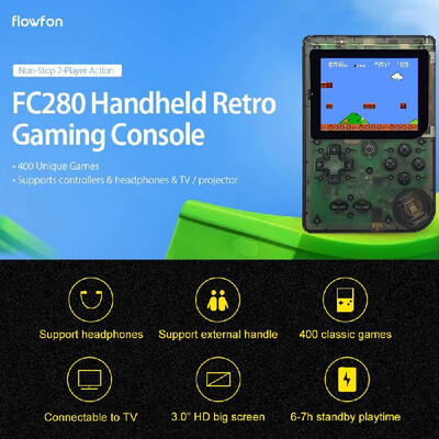 

FC280 Nostalgic Handheld Game Console Built-in 400 Video Games 30 Inch FC TV Output Children Birthday Gift