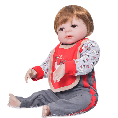 

Fashion 23 Realistic Princess Baby Doll Full Silicone Body Wig Hair Baby Toy Wear Cute Pink Dress Baby Reborn Menina Kids Gift