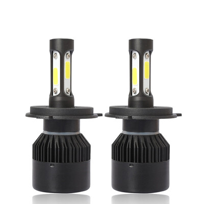 

H4 S2B 2PCS Led Cob LED Chip Car Headlamp 36W 6000k White Light 8000LM Car Bulb Fog Light Black