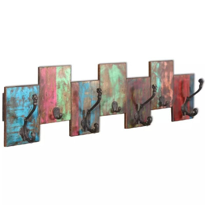 

Coat Rack with 7 Hooks Solid Reclaimed Wood