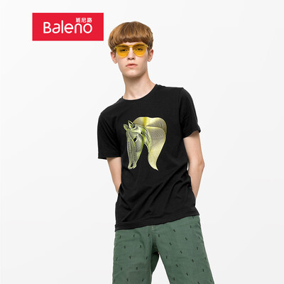 

Baleno T-shirt male 2019 spring&summer new short T imitation thread animal print t-shirt cotton short-sleeved shirt male 88902268 00A XXXL