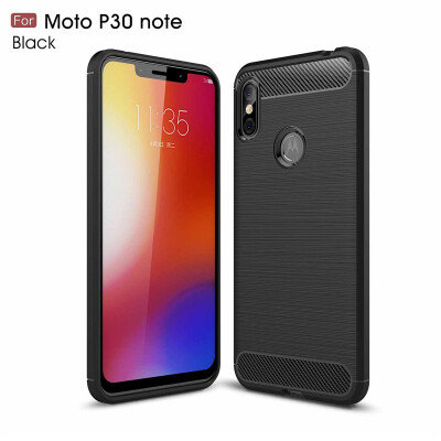 

Back Cover For Motorola Moto P30 Note Case Carbon fiber Soft Fundas Coque Celulars Fecoprior