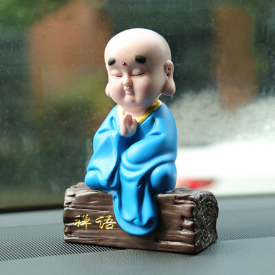 

Green Source Car Decoration Car Accessories Car Decoration Cute Little Shaya Monk Creative Car Doll Blue