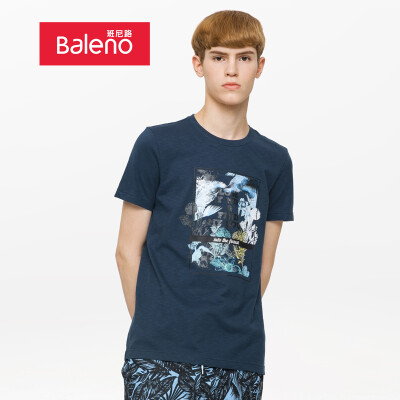 

Baleno T-shirt male 2019 spring&summer new rainforest print short-sleeved shirt T-shirt 88902264 02B