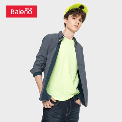 

Benny Road Baleno shirt male 2019 spring new fashion casual cotton solid color long-sleeved shirt male 88804025 02C S