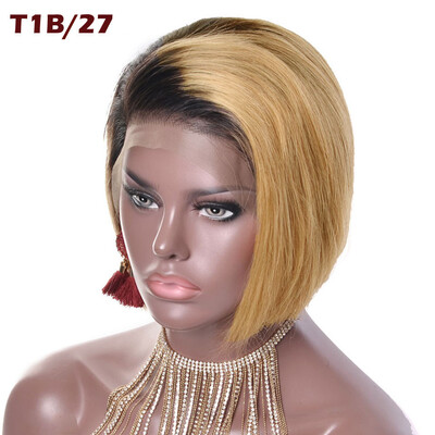

YVONNE Design Ombre Color Pixie Cut Short Wig Brazilian Straight Remy Lace Front Human Hair Wigs