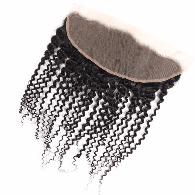 

Hair extension accessory Peruvian hair curly Kinky 134 full hand woven lace front hair block