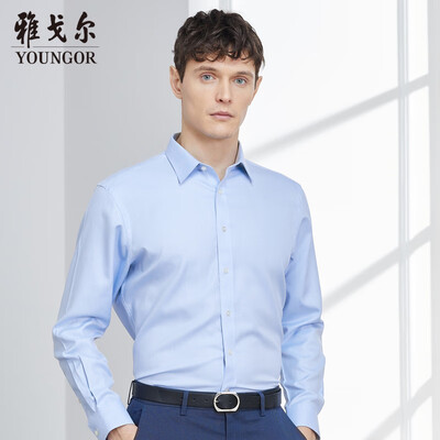 

Youngor shirt mens 2019 spring youth mens casual dress shirt YLDP12134IJA blue 40
