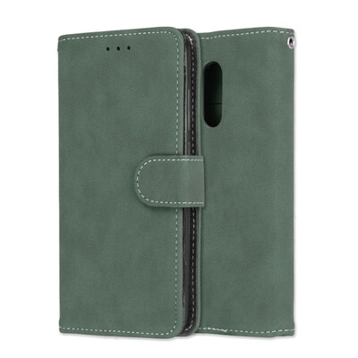 

MOONCASE Millet Red Rice Note 5 Red Rice 5 Plus Vintage Scrub 3 Card Leather Case - Green