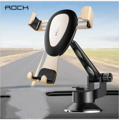 

ROCK Gravity Metal Car Phone Holder Linkage Aluminum Alloy Adjustable Mobile Phone holder For Car Stand BracketGrey